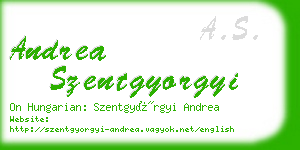 andrea szentgyorgyi business card
